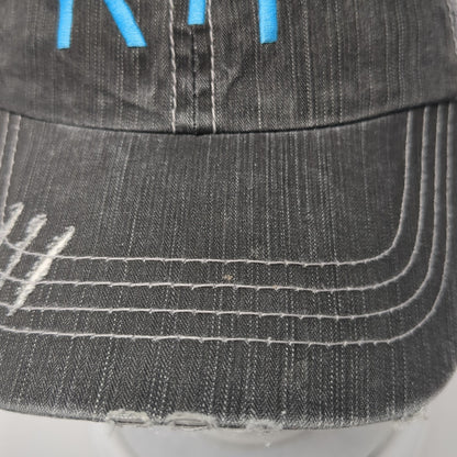 R+F Trucker Hat Gray One Size Adjustable Embroidered Distressed Mesh Back