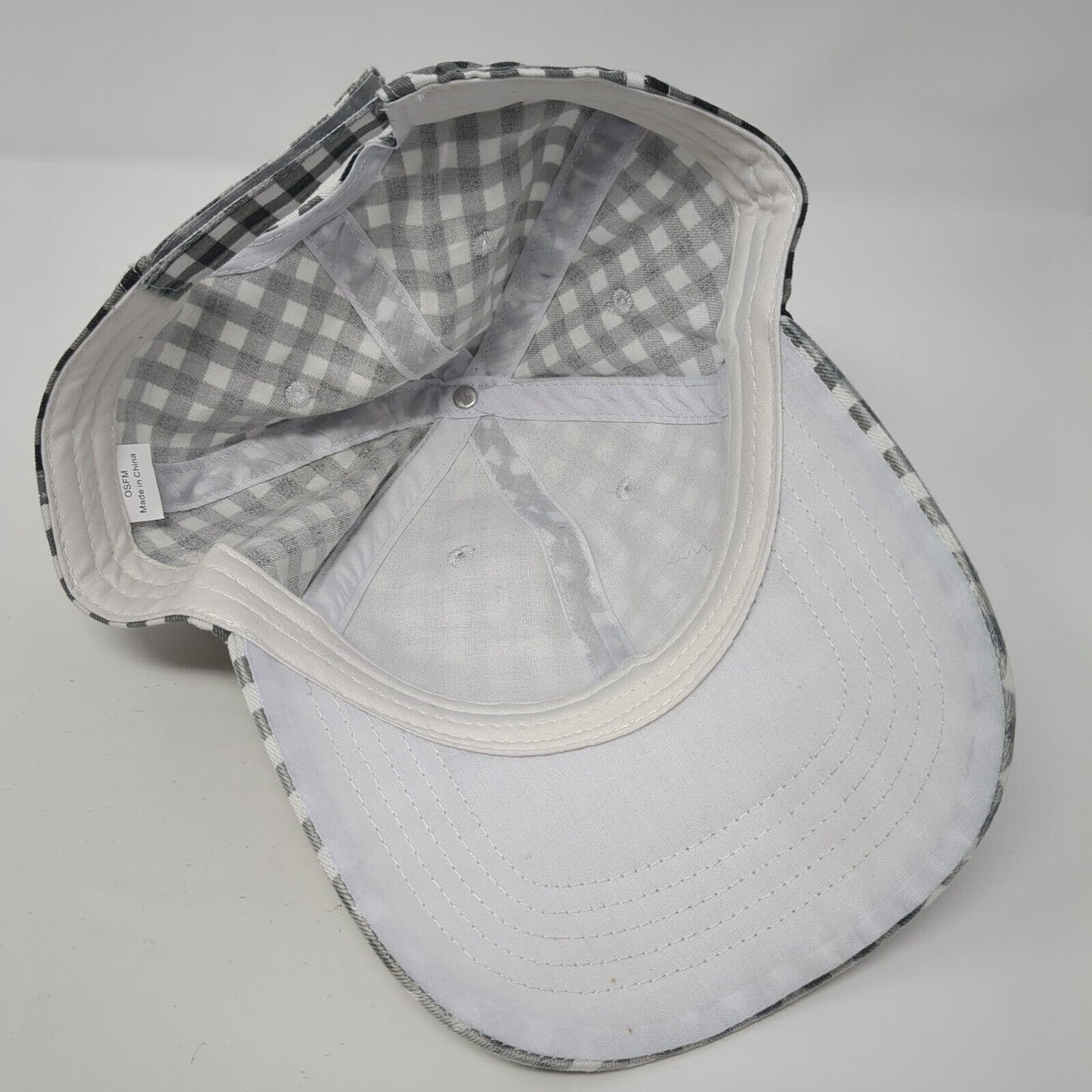 Unbranded Strapback Hat Multi One Size Adjustable Gingham Check Plaid