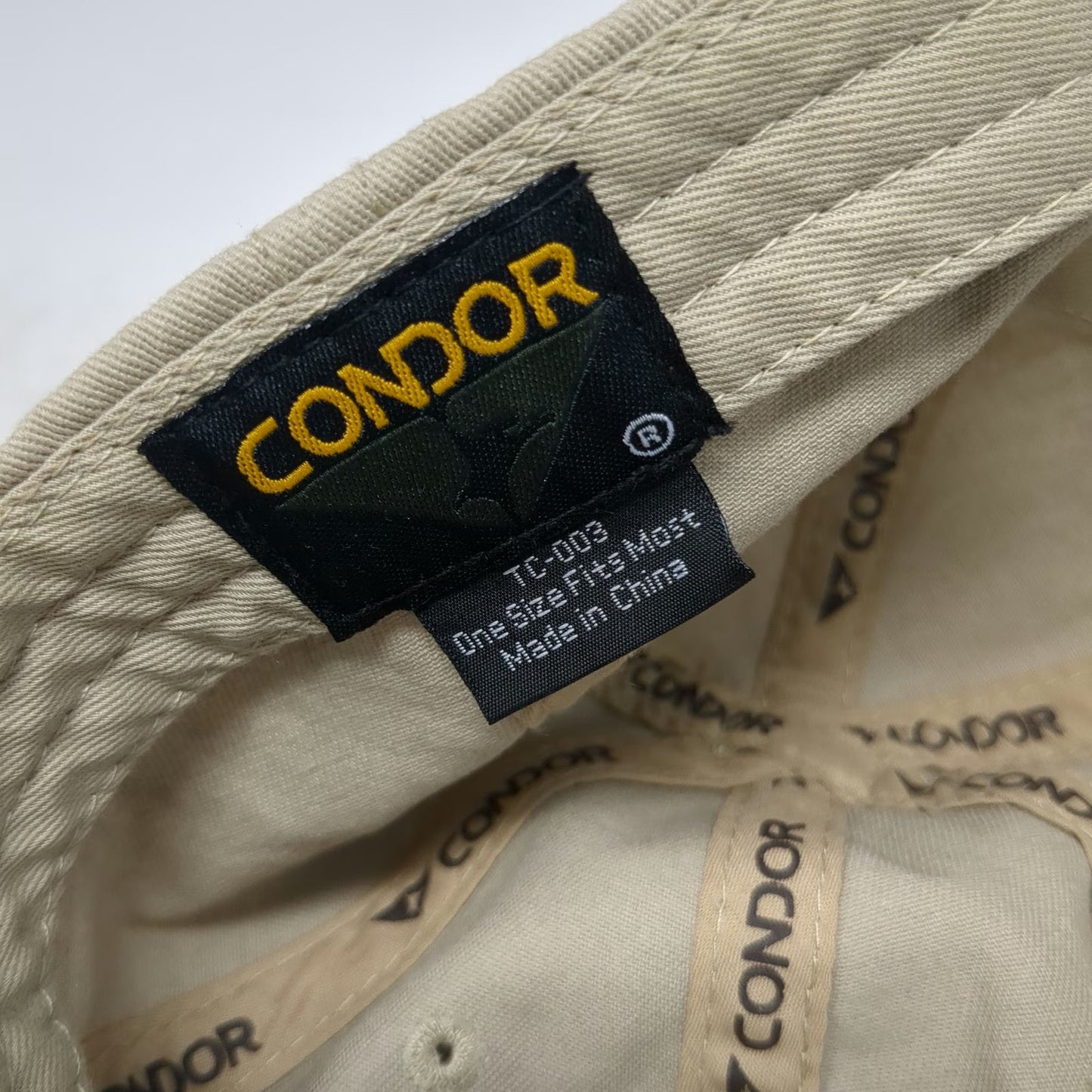 Condor Baseball Cap Beige One Size Tactical Operator Hook and Loop Panels Hat