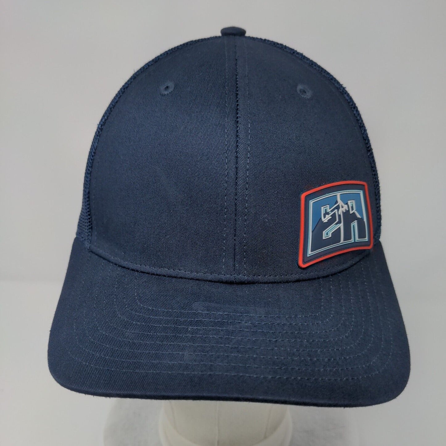 Richardson Snapback Mesh Back Trucker Hat Blue Small Patch Adjustable