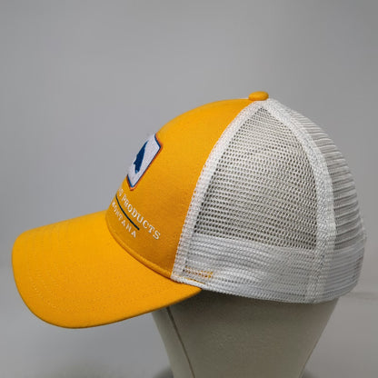 Simms Trucker Hat Yellow White One Size Fish Logo Bozeman Montana Snapback