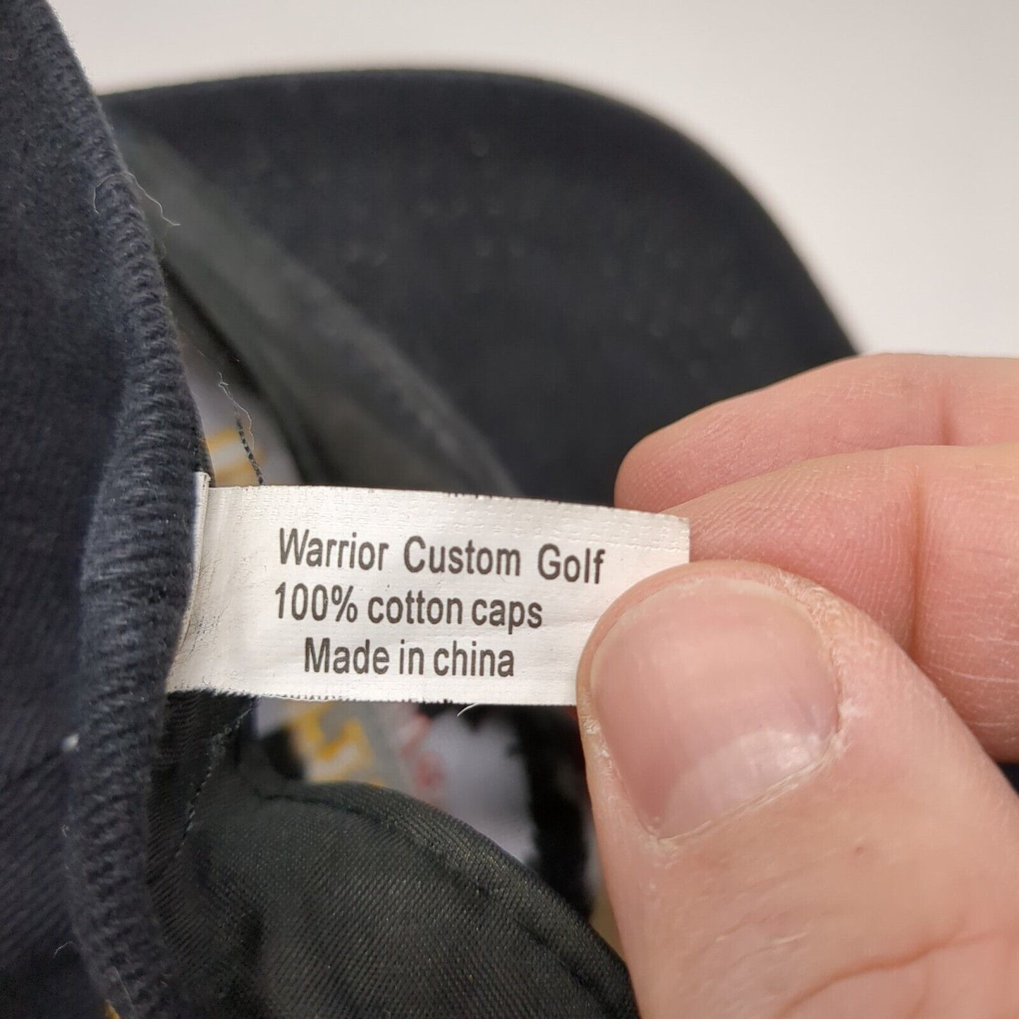 Warrior Custom Golf.com Strapback Hat Black OSFA Adjustable Embroidered