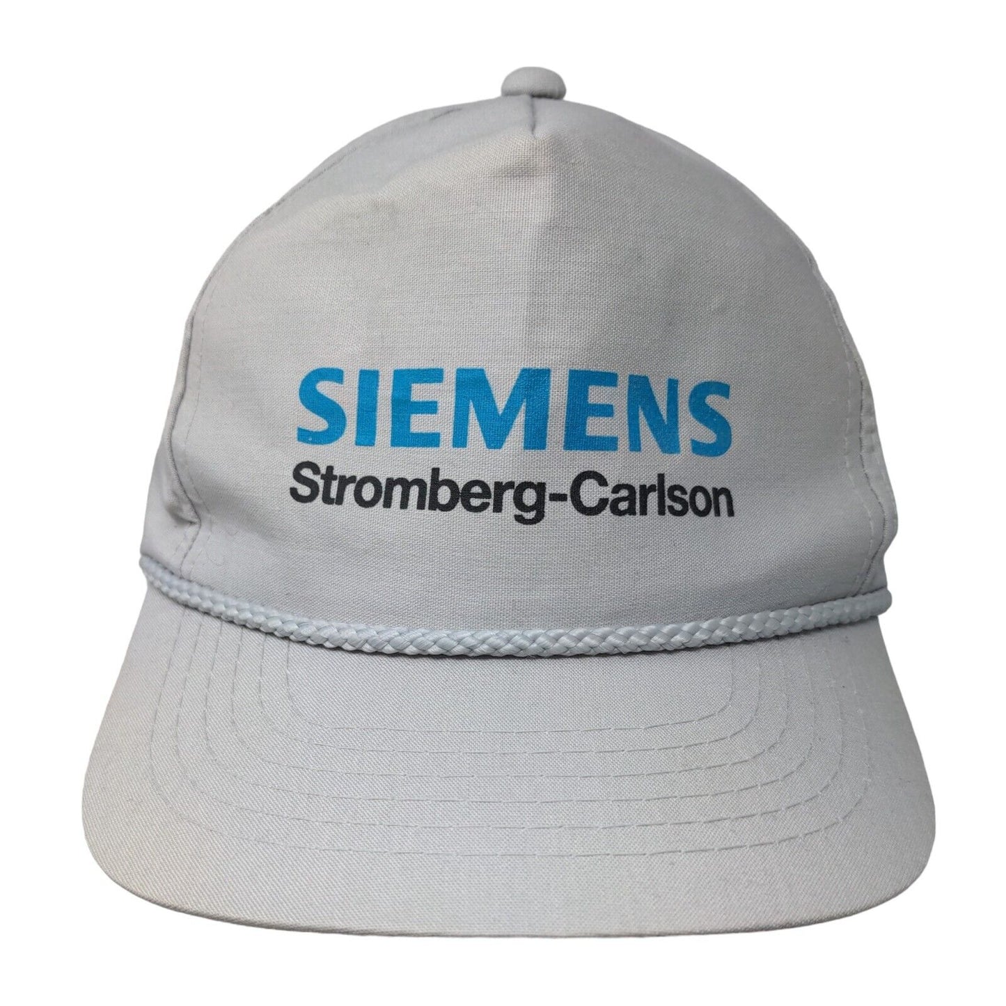 Siemens Stromberg-Carlson Snapback Rope Hat Gray OSFA Solid Adjustable
