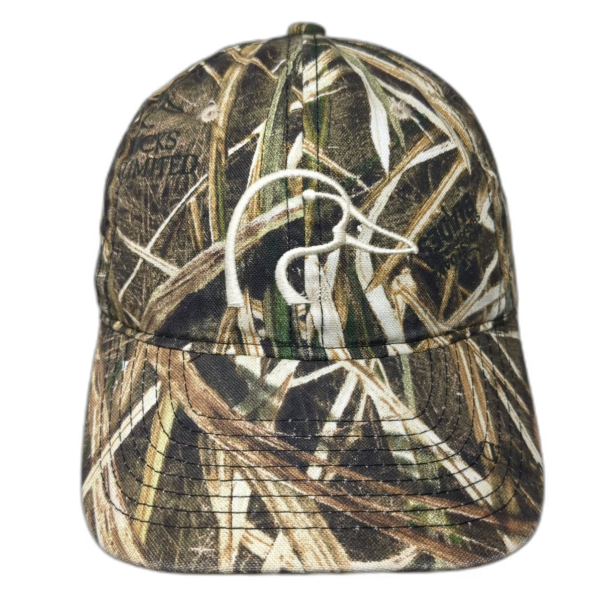 Ducks Unlimited Brown Camo Baseball Cap One Size Marsh Grass Hunting Slideback