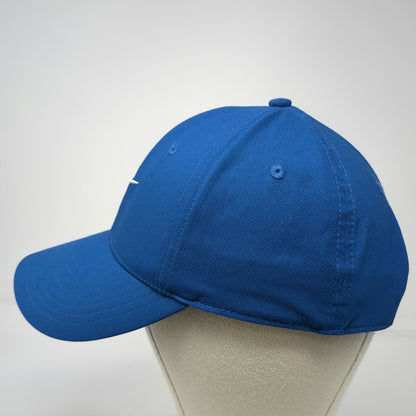 Nike Snapback Blue M Hat Dri-Fit Polyester Curved Brim Gray Undervisor Swoosh