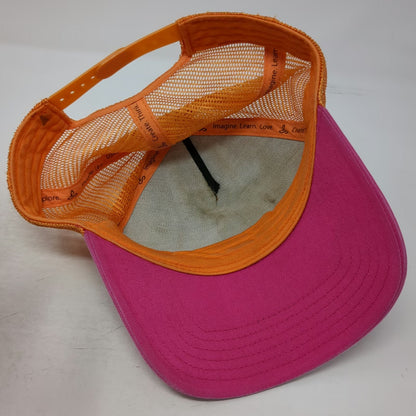 Prana Trucker Hat Orange Pink One Size Tie Dye Mesh Snapback Breathable Logo