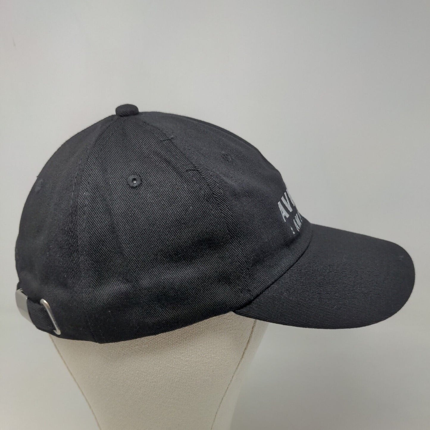 Aviation Men's Slideback Hat Black Embroidered Logo Cotton American Gin