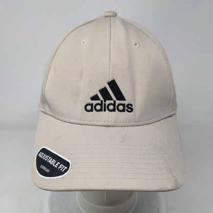 Adidas Aeroready Strapback Hat Tan One Size Adjustable Fit Embroidered Logo