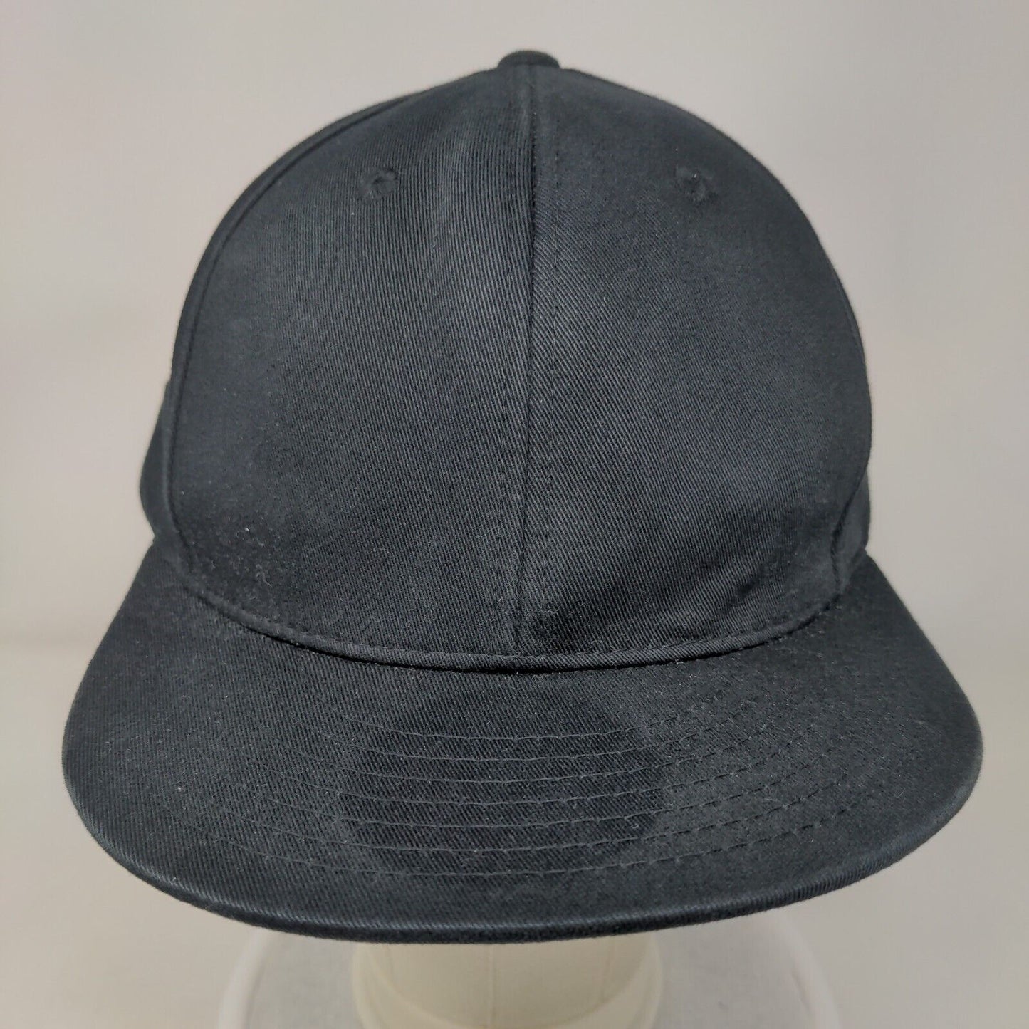 KB Ethos Snapback Hat Black One Size Adjustable Vented Holes 6 Panel Blank