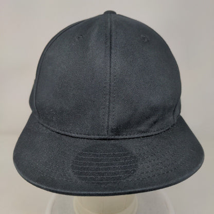 KB Ethos Snapback Hat Black One Size Adjustable Vented Holes 6 Panel Blank