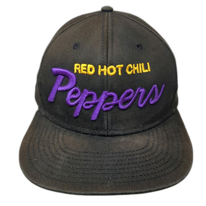Red Hot Chili Peppers Snapback Black One Size Flat Brim Asterisk Logo Band Hat