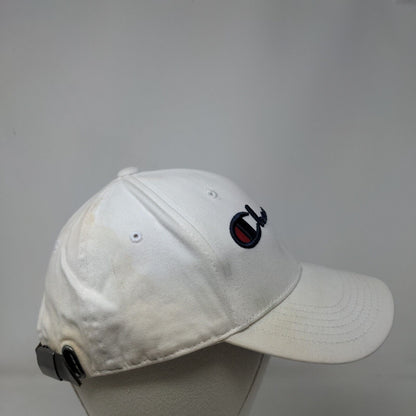 Champion Slideback Hat White One Size Adjustable Embroidered Vented Holes