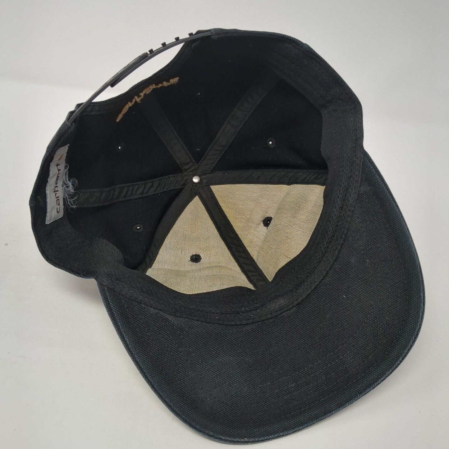 Carhartt Snapback Hat Black One Size Adjustable Embroidered Logo 6 Panel