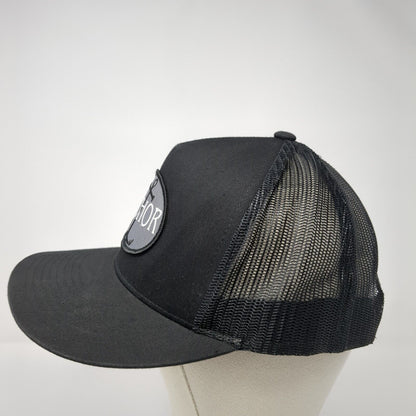 The Anchor Snapback Hat Black OS Adjustable Mesh Back The Classics Yupoong