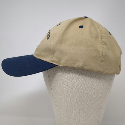 Nissin Baseball Cap Beige Blue One Size Schlofman Tractor Embroidered Curved Hat