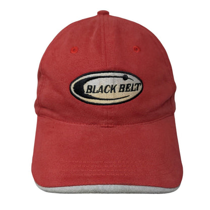 Black Belt Slideback Hat Red OSFA Adjustable Embroidered Vented Holes Polyester