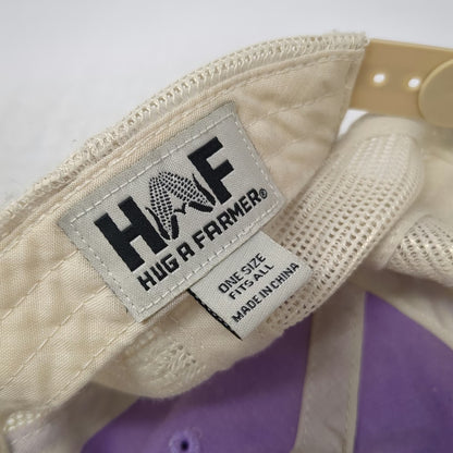 HAF Hug A Farmer Trucker Hat Purple One Size Mesh Snapback Corn Agriculture