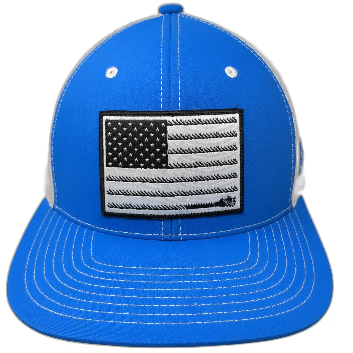 Hooey Trucker Hat Blue One Size American Flag Patch Mesh Back Snapback Cap
