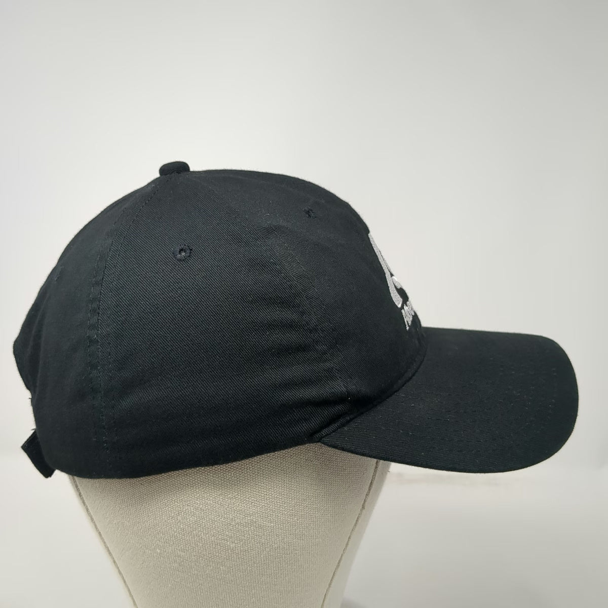 KC Albertsons Black One Size Baseball Cap Strapback Embroidered Logo Hat