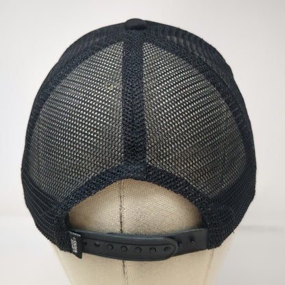 Vans Trucker Hat Black One Size Mesh Back Brews Tunes Jukebox Skeleton Patch