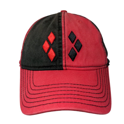 Harley Quinn Diamond Slideback Hat Red One Size Colorblock DC Comics