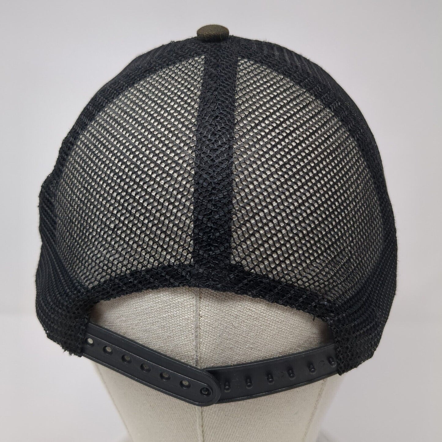 Zyia Active Patch Snapback Trucker Hat Black One Size Solid Mesh Back