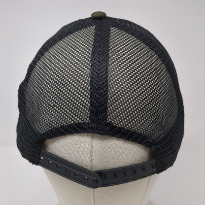 Zyia Active Patch Snapback Trucker Hat Black One Size Solid Mesh Back