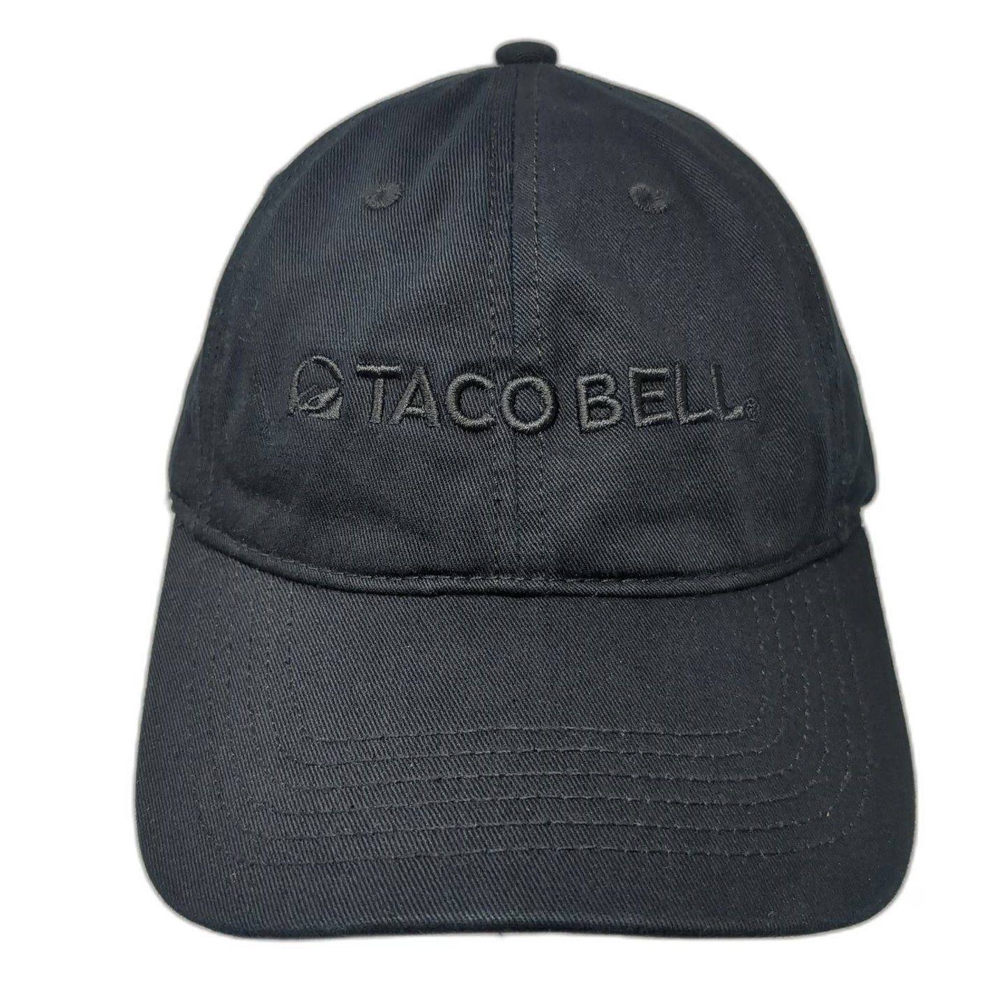 Taco Bell Logo Baseball Cap Black One Size Tonal Embroidery Slideback Cotton Hat