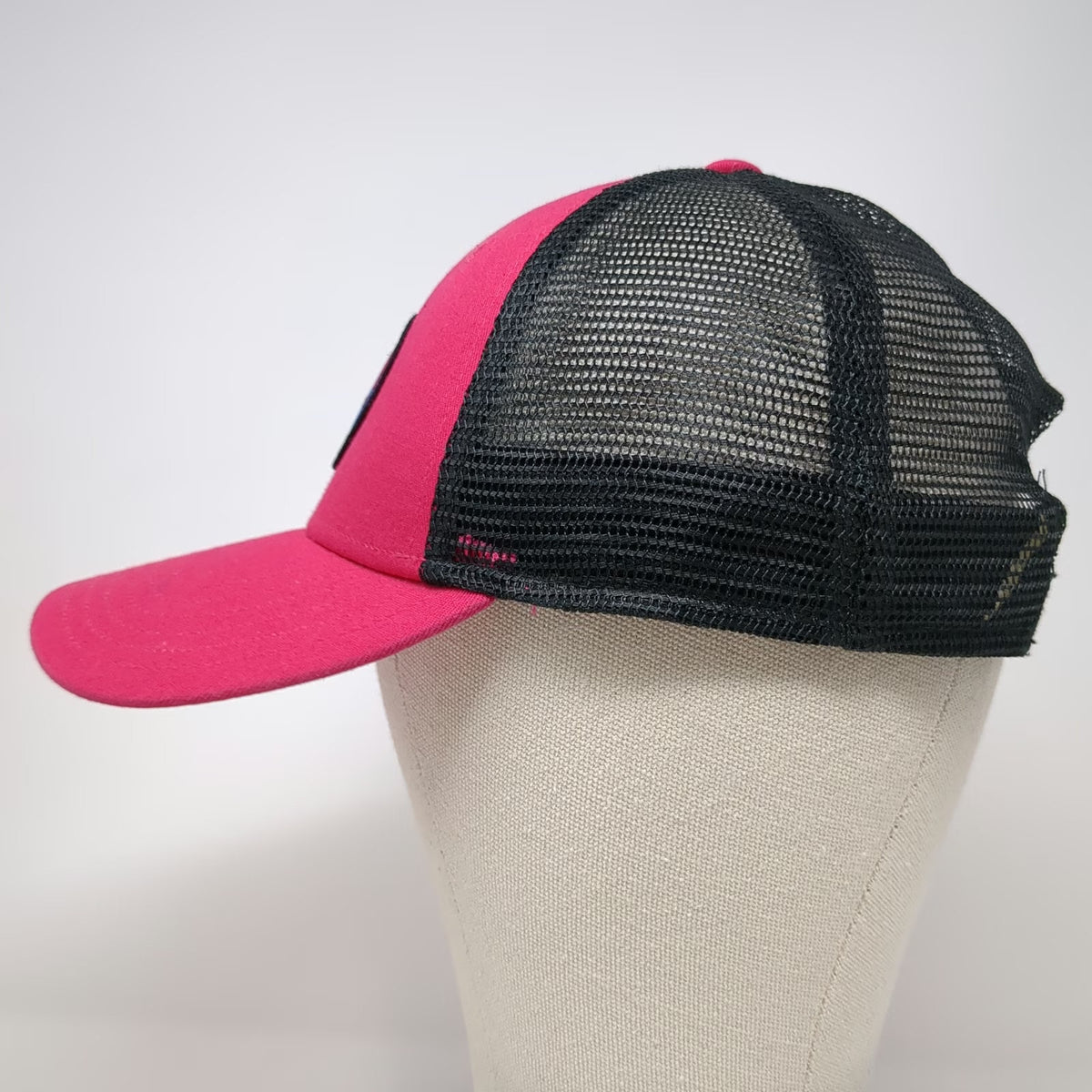 Adidas Trucker Hat Pink OSFM Mesh Back Snapback Logo Patch Climalite 3 Stripe