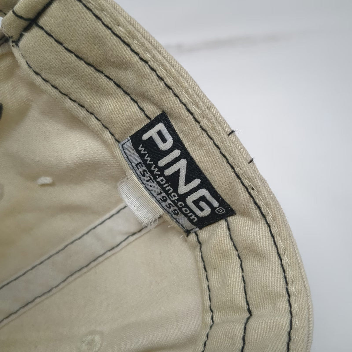 Ping Baseball Cap Beige OSFM Scottsdale G15 K15 Golf Hat Slideback Embroidered