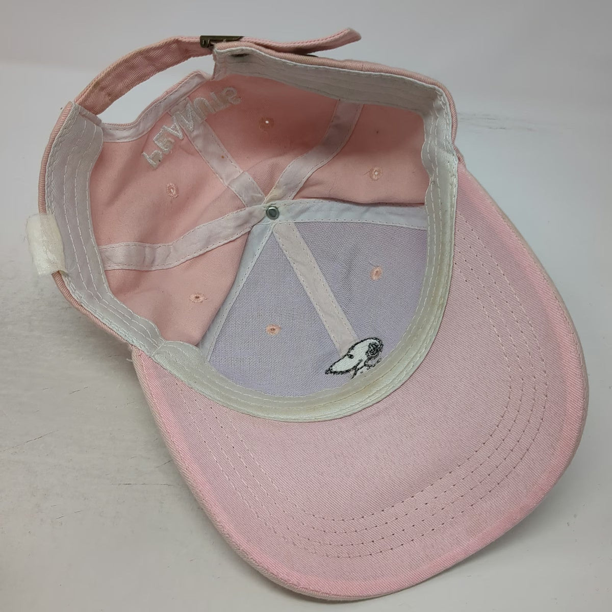 Peanuts Snoopy Character Pink Baseball Cap One Size Adjustable Slideback Hat