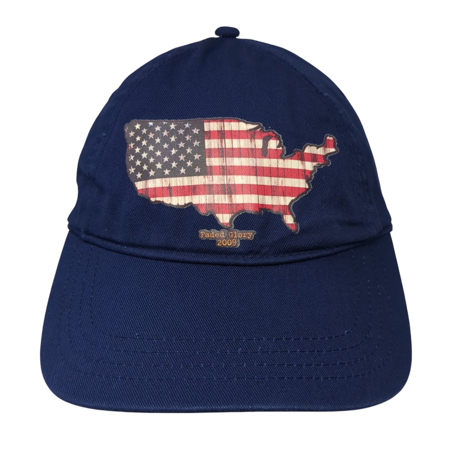 American Flag Slideback Hat Blue One Size Adjustable Faded Glory 2009
