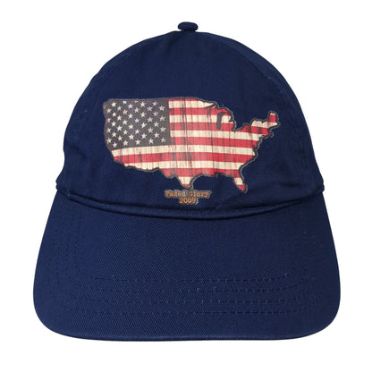 American Flag Slideback Hat Blue One Size Adjustable Faded Glory 2009
