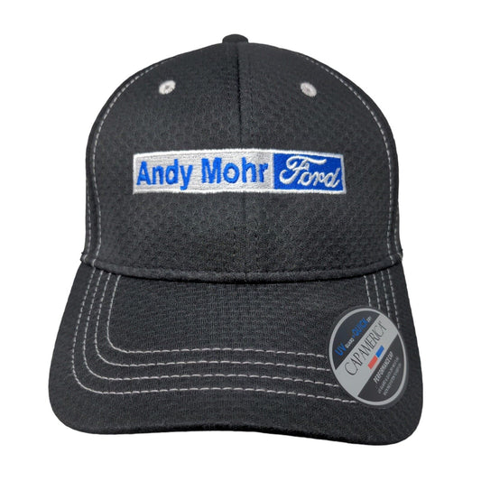 Andy Mohr Ford Strapback Hat Black Adjustable Embroidered Logo Cap America