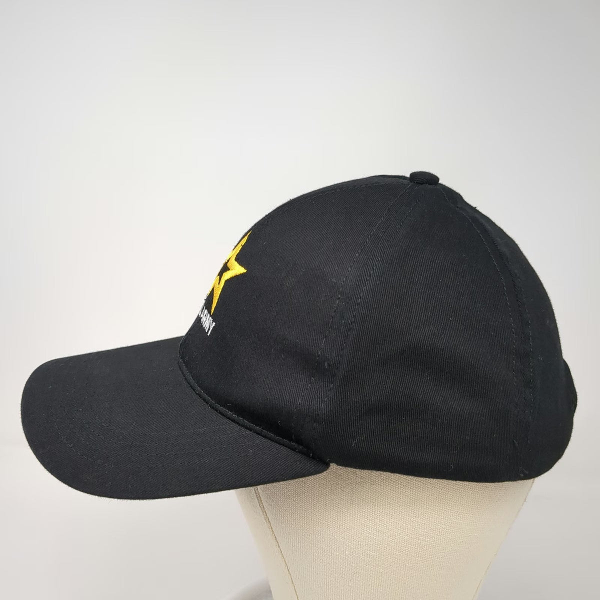 Black One Size Baseball Cap US Army Embroidered Star Made in USA Military Hat
