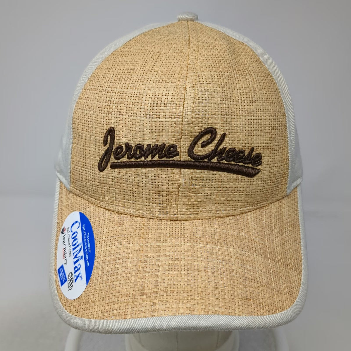 Legendary Headwear Baseball Cap Brown One Size Jerome Cheese Straw CoolMax Hat