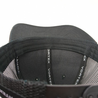 Vortex Snapback Trucker Hat Black OSFM Adjustable Mesh Back Vented Holes