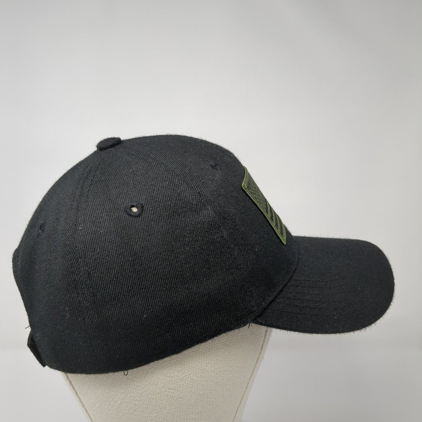 American Flag Strapback Hat Black One Size Patch Adjustable 6 Panel