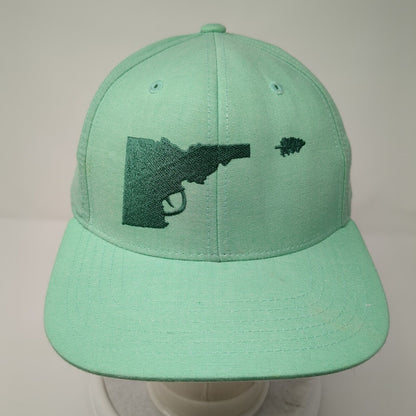 Idaho Gun Snapback Hat Green OSFA Adjustable Embroidered 6 Panel
