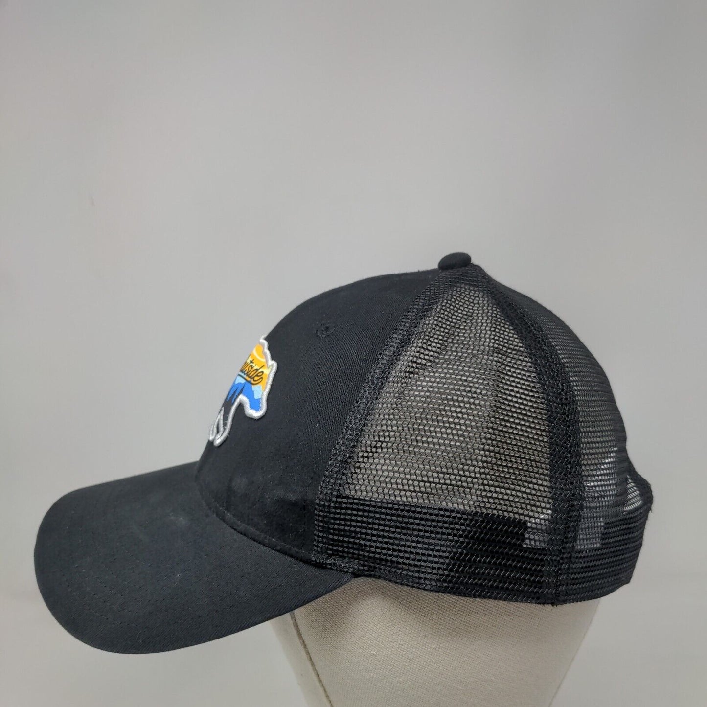 Go Outside Snapback Trucker Hat Black One Size Adjustable Mesh Back Avalanche