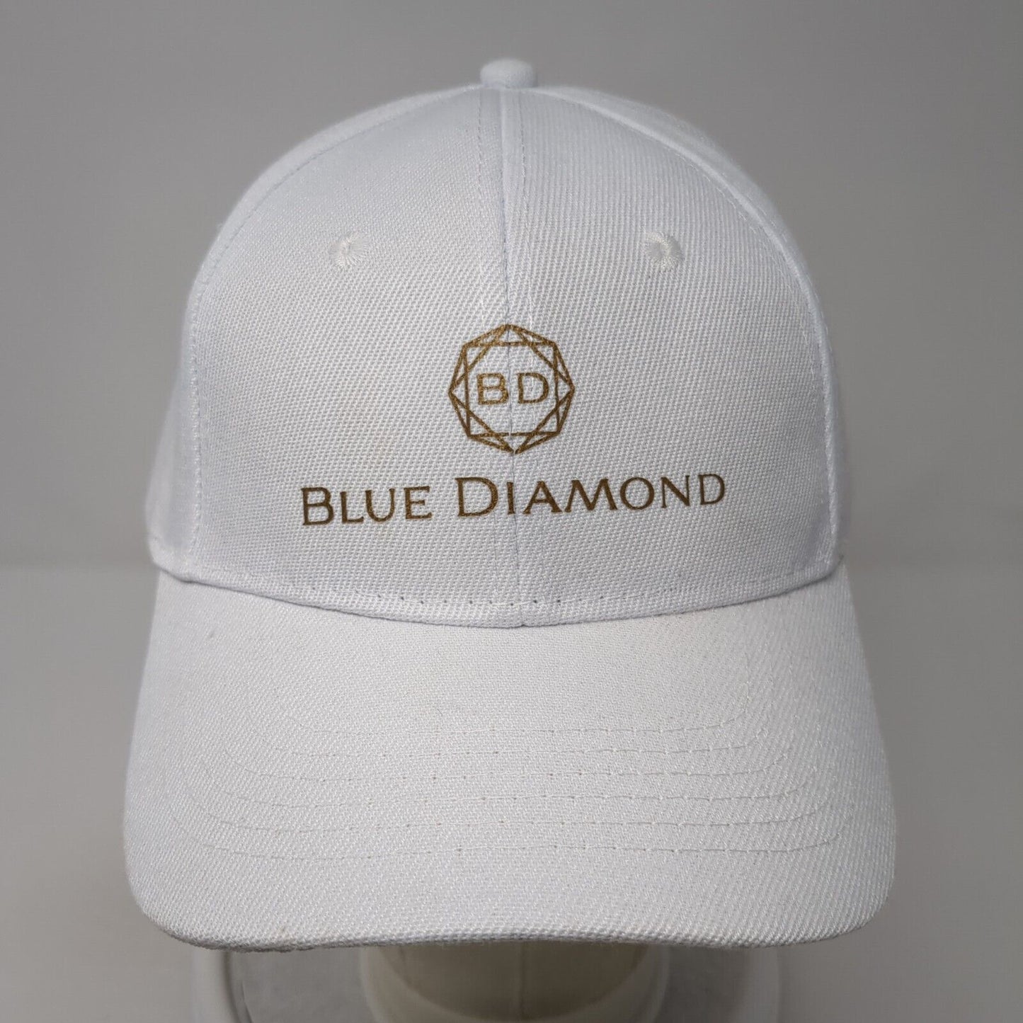 Blue Diamond Strapback Hat White One Size Adjustable Solid 6 Panel