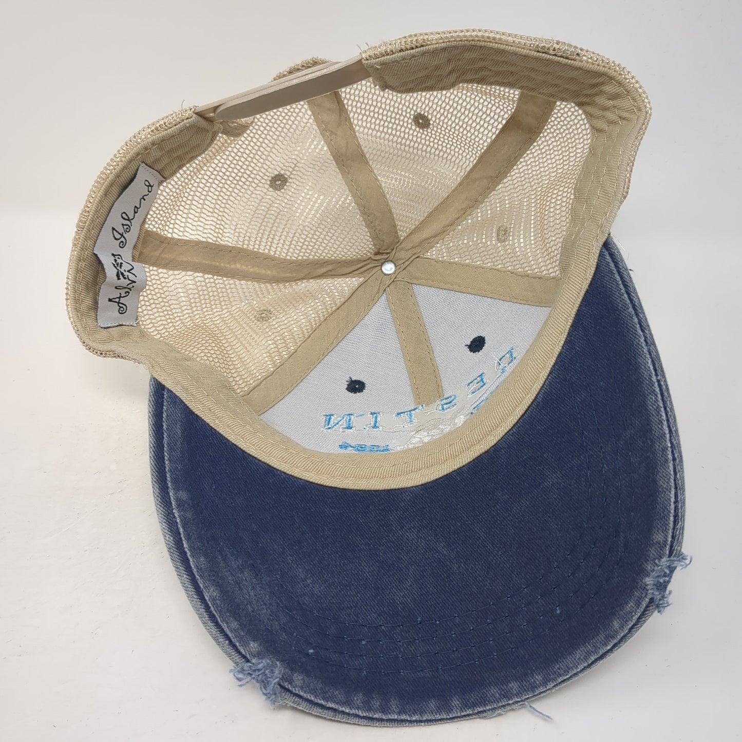 Destin Florida Stay Salty Snapback Trucker Hat Blue One Size Mesh Back