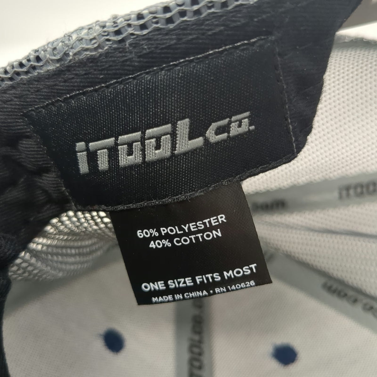 iTOOLco Trucker Hat Blue One Size Leather Patch Mesh Back Snapback USA Tag