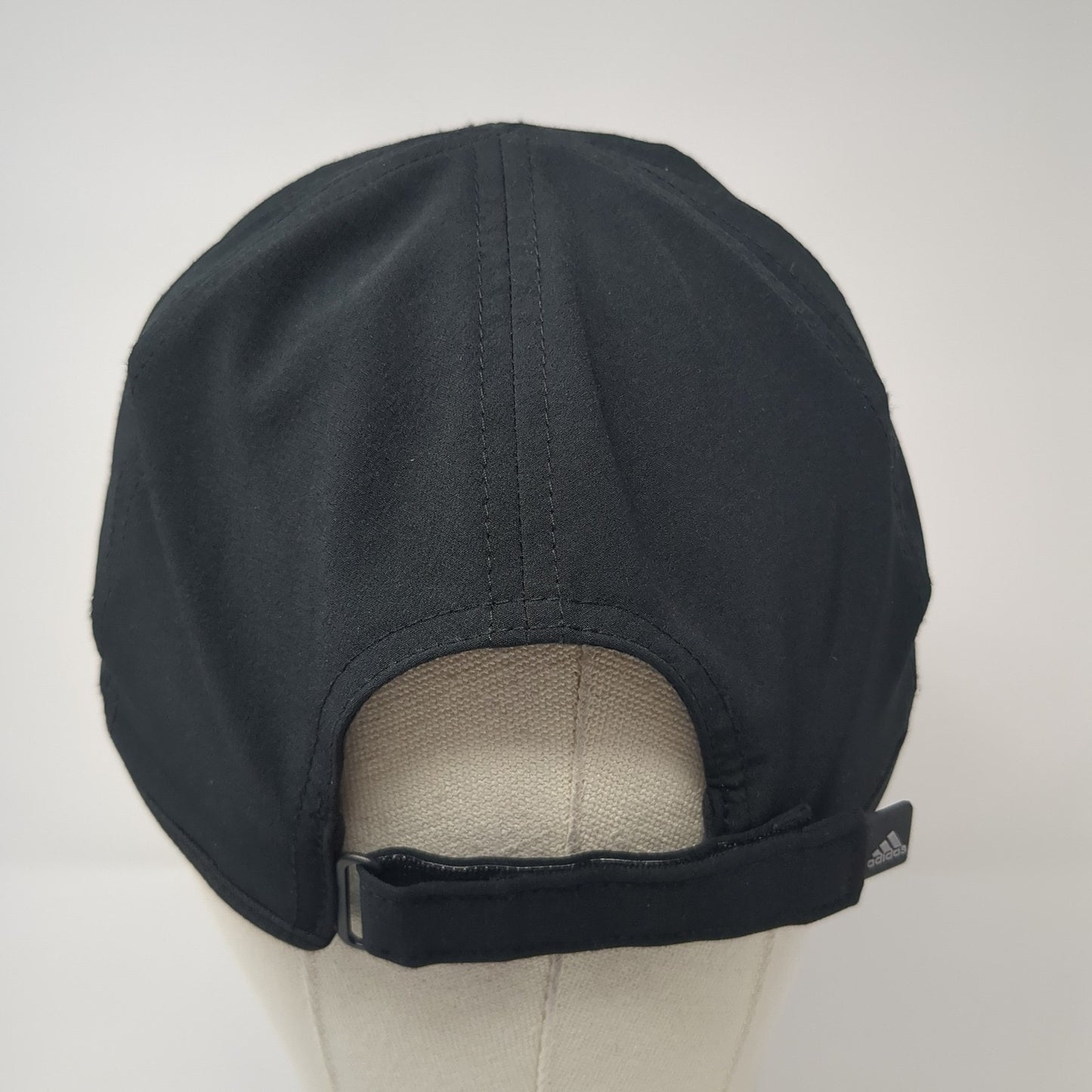 Adidas 3 Stripes Climalite Strapback Hat Black One Size Embroidered Logo