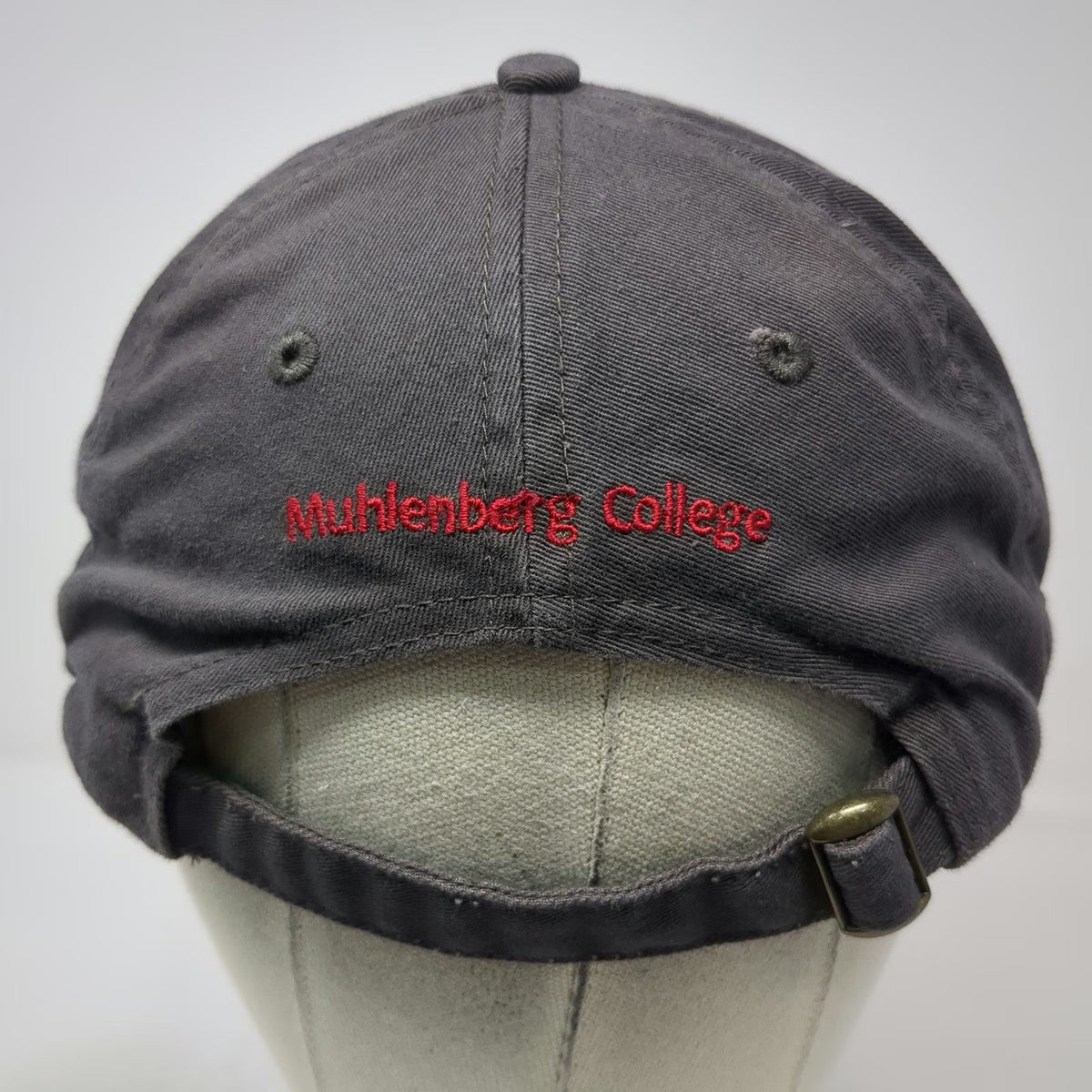 Baseball Cap Gray One Size Muhlenberg College Red Script M Slideback hat