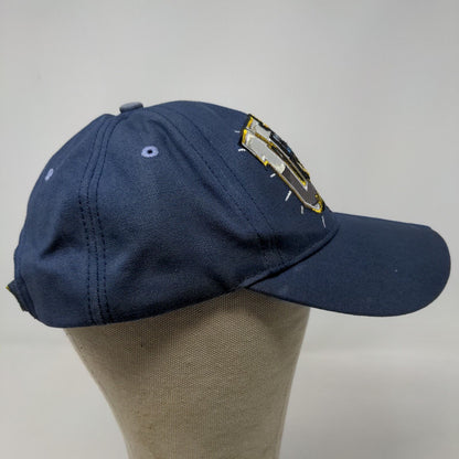 Unbranded Men's Strapback Hat Blue OSFA Embroidered USN US Navy Logo Cotton