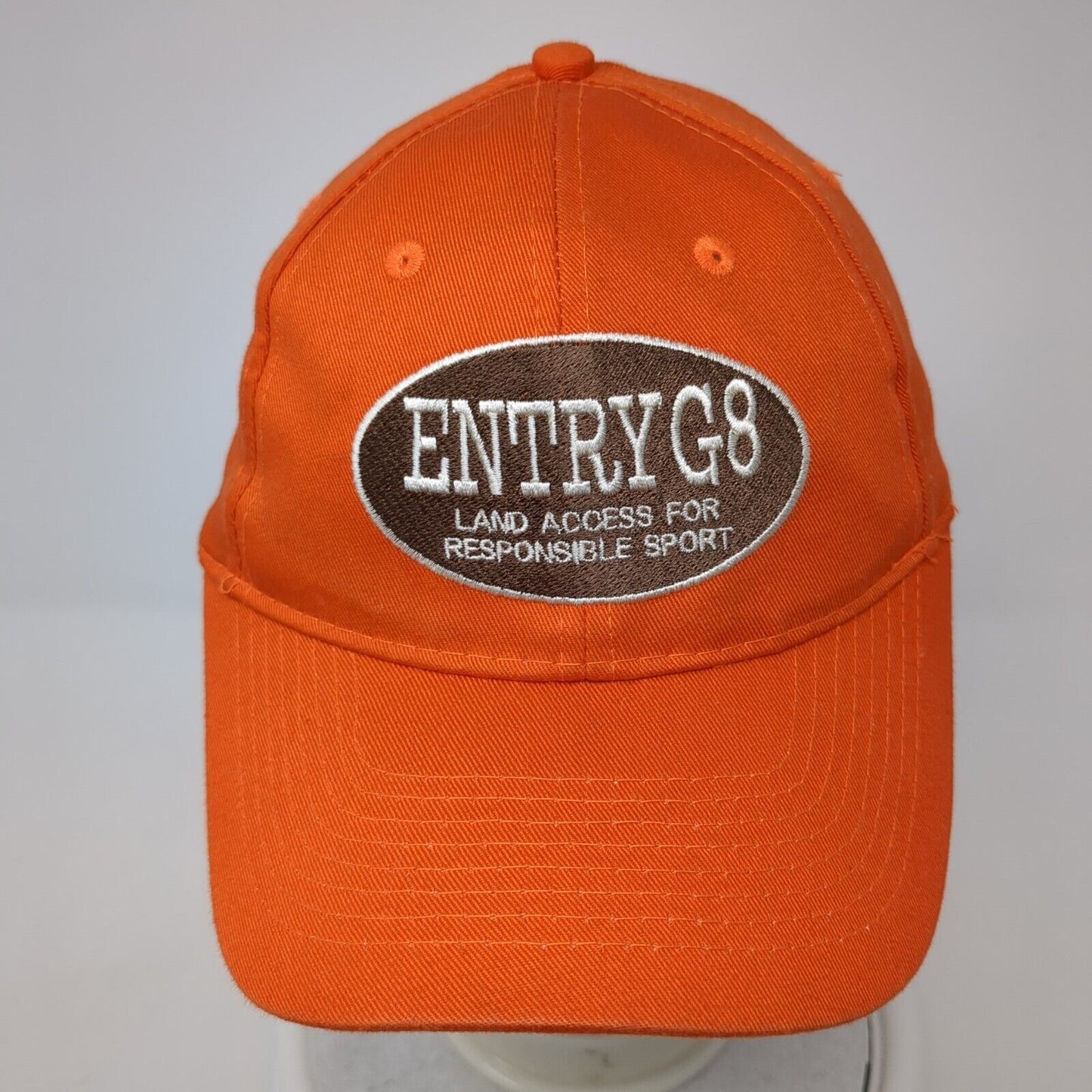 Entry G8 Land Access For Responsible Sport Strapback Hat Orange One Size Cotton