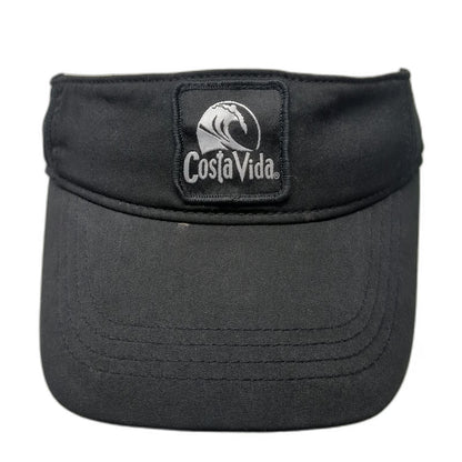 Costa Vida Visor Black One Size Snapback Wave Logo Patch Polyester Beach Hat