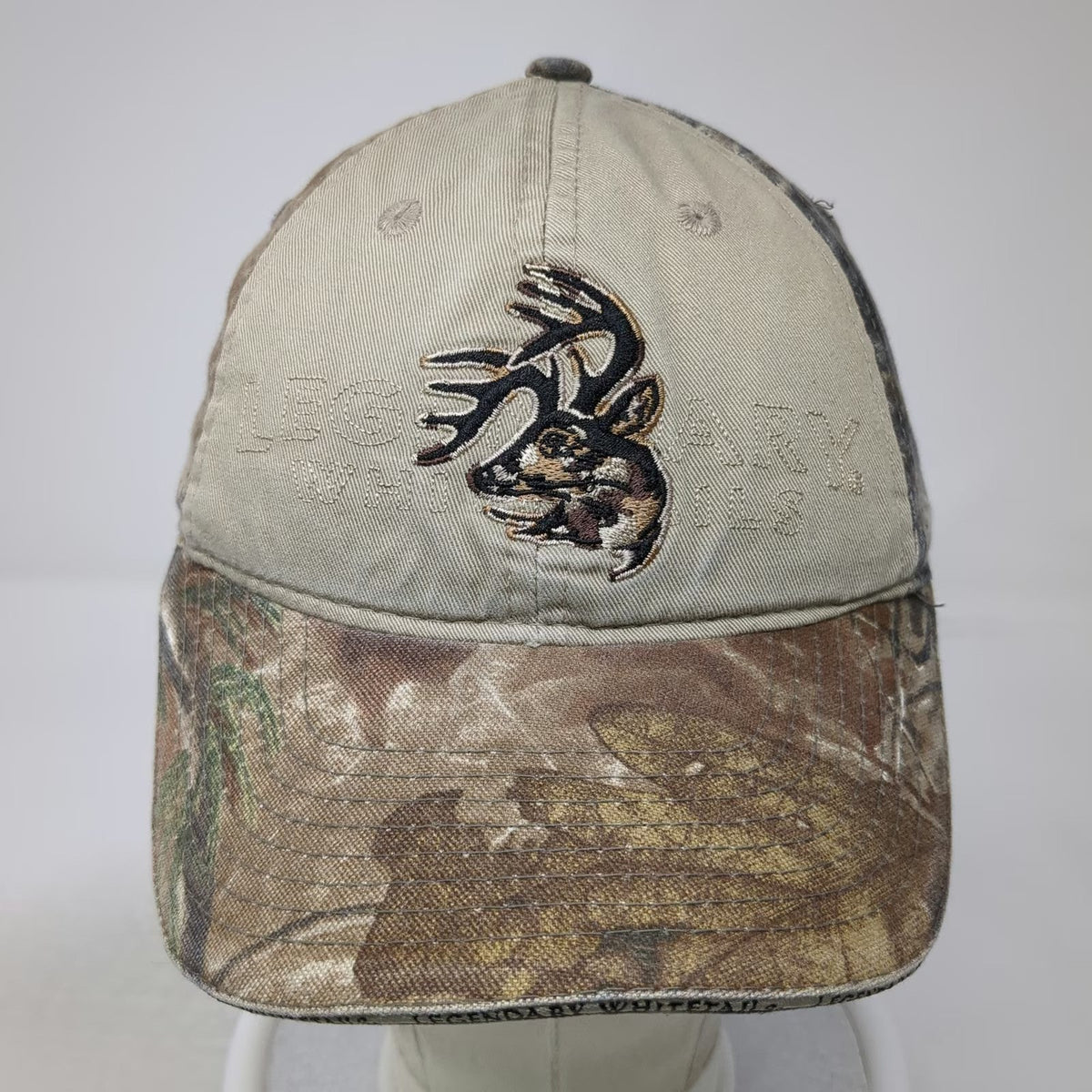 Legendary Whitetails Baseball Cap Beige Camo Deer Embroidered One Size Hat