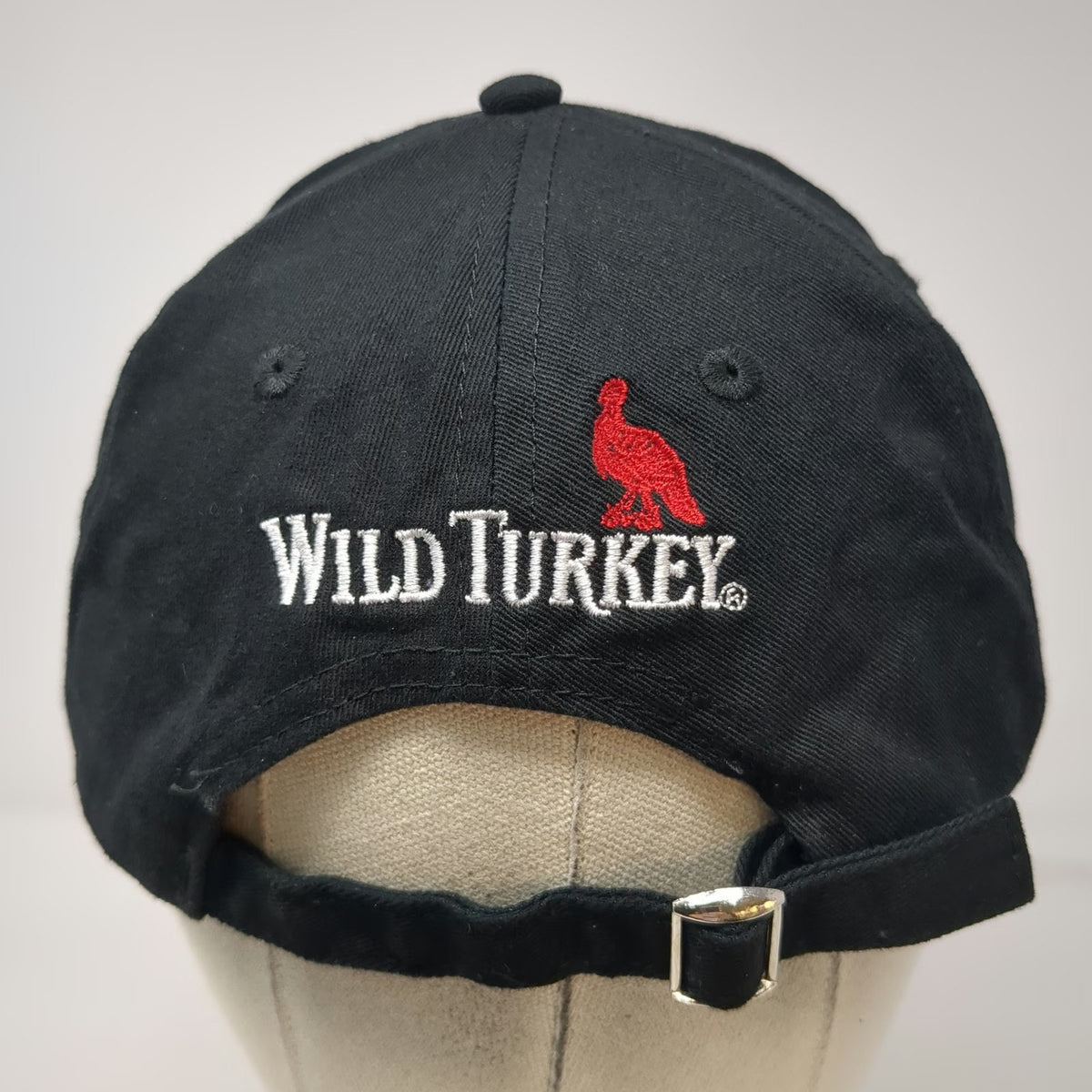 Wild Turkey Baseball Cap Black OSFM Red Turkey Logo Embroidered Slideback hat